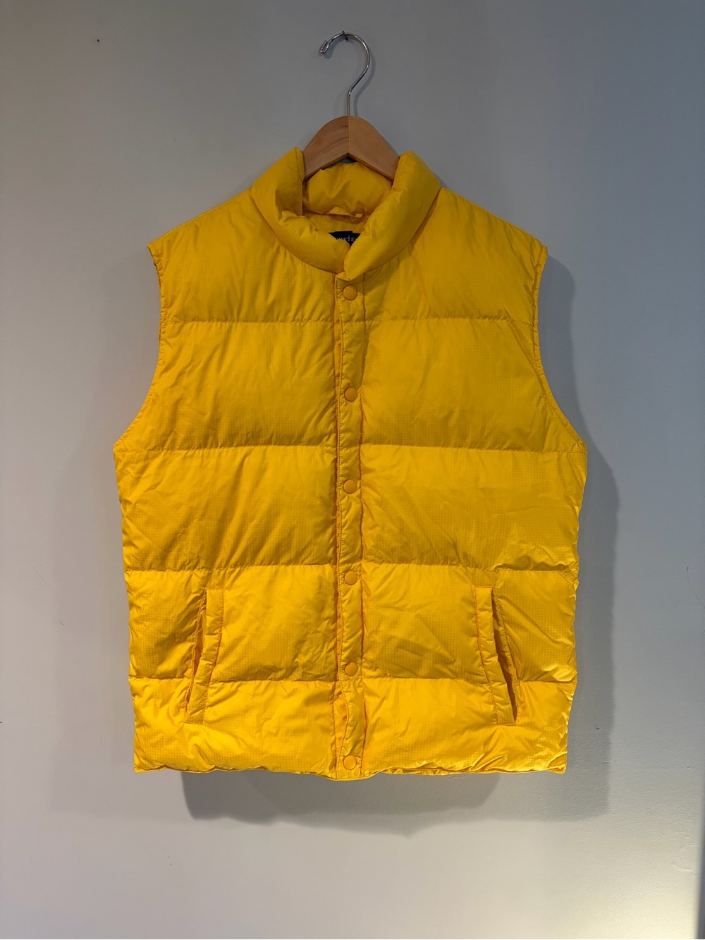 Lands' End Bright Yellow Quilted Puffer Vest